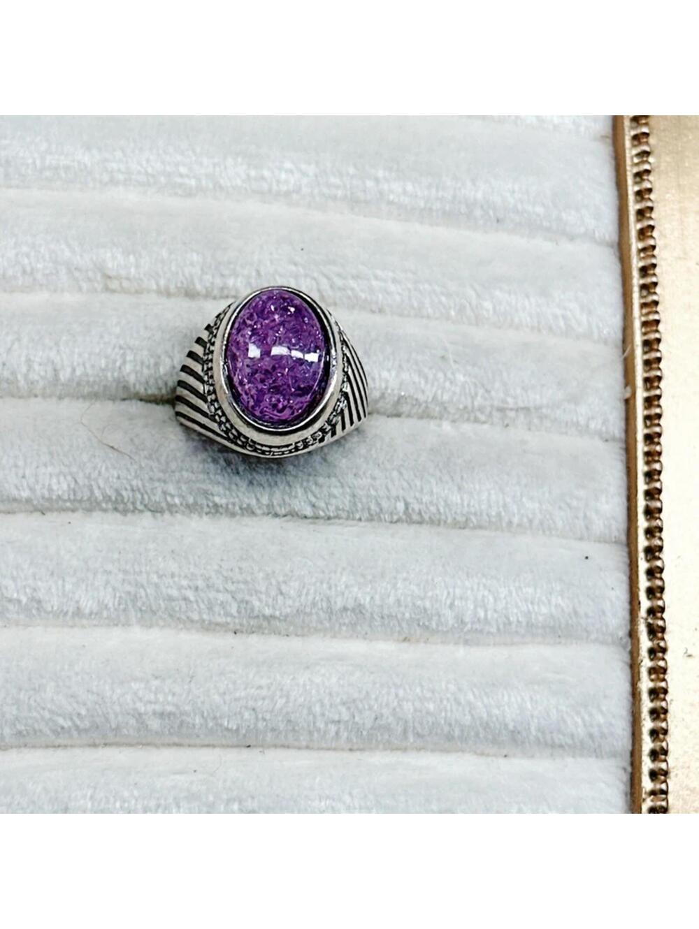 4874. Orchid Ring 7.5 Silvertone